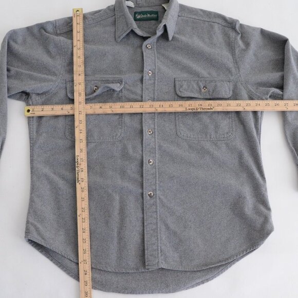 Vintage Gander Mountain Heavyweight Thick Cotton Outdoor Gray Button Up Shirt L - Picture 3 of 10